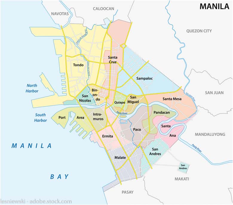 map of Metropolitan Manila