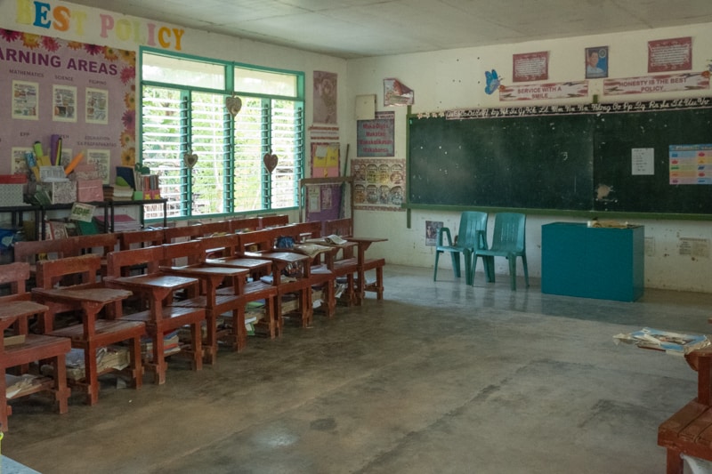 classroom in a school on Pical Island