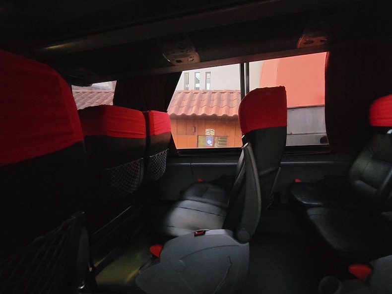 interior of Transporte del Sol bus