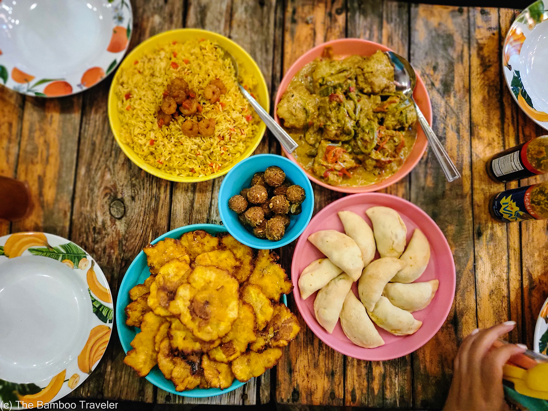 a table of Panamanian dishes