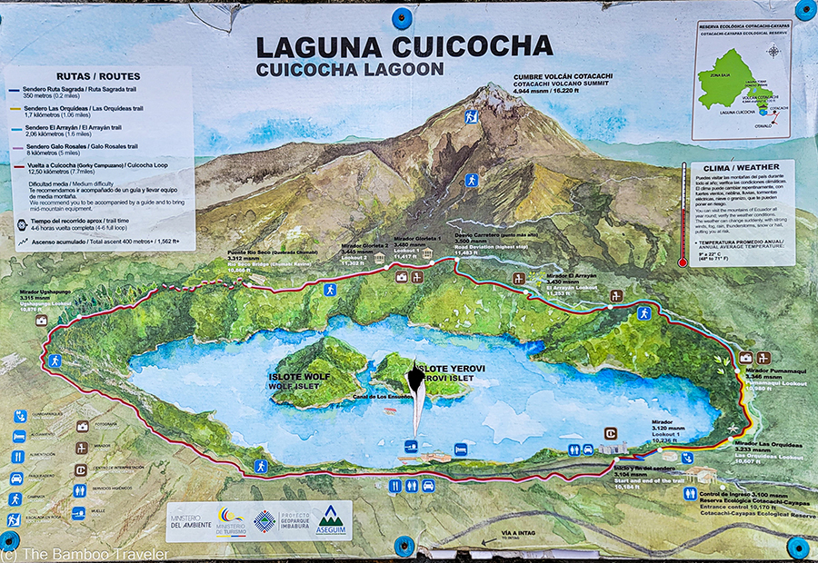 a map of Laguna Cuicocha