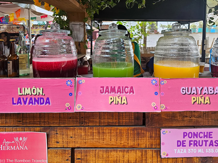 a row of jars of a juice